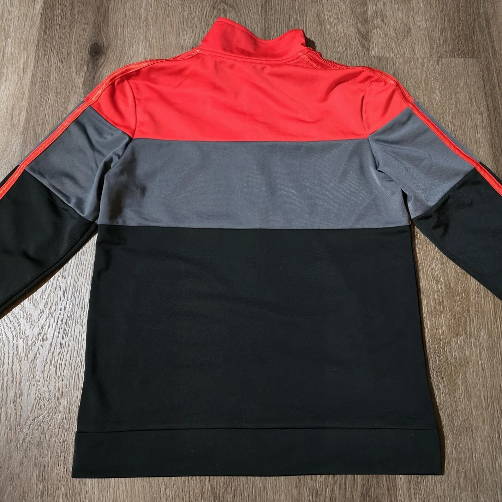Adidas Boys Zip Up‎ Jacket Red Black Gray Athletic Coat NWT Size 14/16 Large